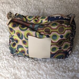 Carol J Multicolor Patterned Women's Crossbody Bag with Beige Patch